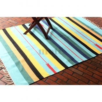 Mote 120 x 180 cm/4 'x6' hecho a mano multicolor de rayas alfombra de área, estilo: 2319