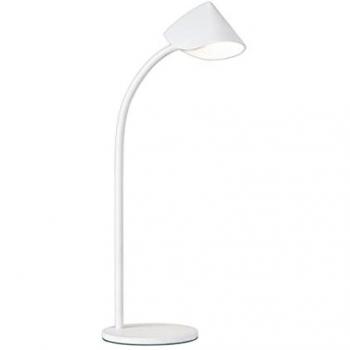 Lámpara de mesa CAPUCCINA LED 56 cm altura, 1 luz, 8.5 W, 3000 K, 610 lm, color blanco, fabricada en aluminio, dimensiones 25.1x56 cm