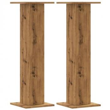 Artisan Oak Speaker Stands - 2 pcs, 30x30x95 cm, Engineered Wood