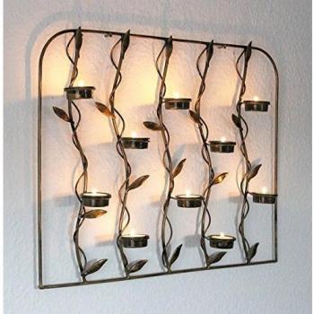 Pared portavelas 10-0370 de pared de metal 53 cm portavelas