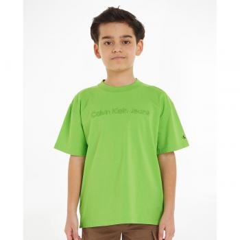 Camiseta de niño verde de manga corta Calvin Klein