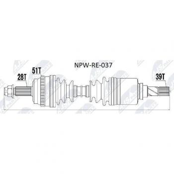 Árbol de transmisión NTY NPW-RE-037 - Alta calidad y durabilidad