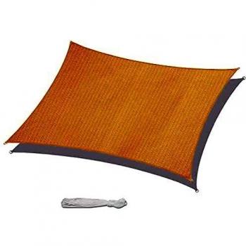 Sekey Toldo Vela de Sombra Rectangular HDPE Protección Rayos UV Resistente Permeable Transpirable para Patio, Exteriores, Jardín, con Cuerda, Beige 4×6m