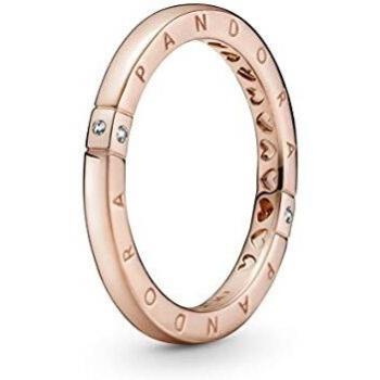 Pandora Rose Logo Hearts Ring - Medium/Large Pink Women's Ring
