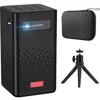 Mini Proyector Portátil, OTHA WiFi Proyector DLP LED 200ANSI Lumens, Android 9.0 Proyector Batería Incorporada Cine en Casa Soporte 1080P, HDMI, USB, PS4