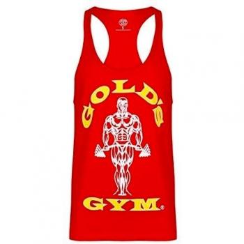 GoldŽs Gym GGVST-003 Muscle Joe - Camiseta musculación para hombre, color rojo, talla XL