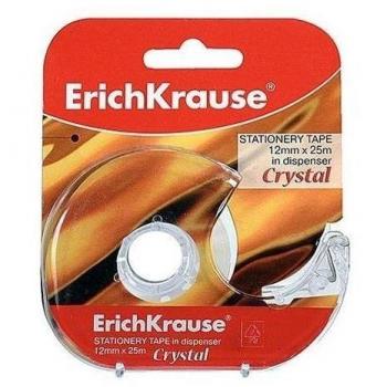 Erichkrause Cinta Adhesiva con Aplicador Crystal - 12mmx25m - Fácil de Usar - Transparente
