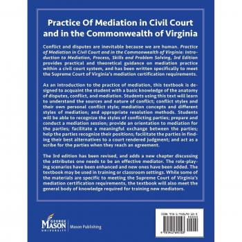 Virginia Civil Court Mediation Handbook: Introduction, Skills, and Problem Solving - 3rd Edition