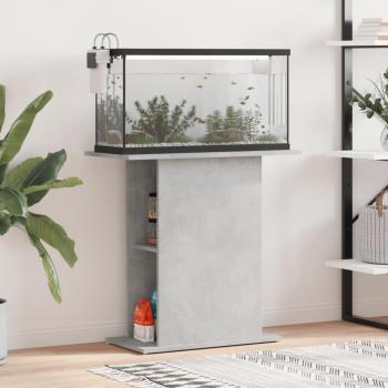 Soporte de acuario madera ingeniería gris hormigón 75x36x72,5cm