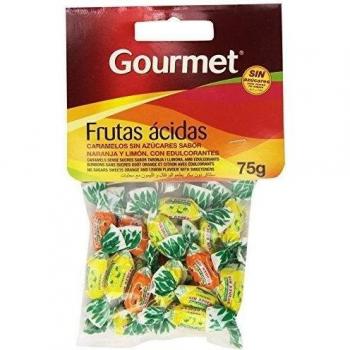 Gourmet - Frutas ácidas - Caramelos sin azúcares - 75 g