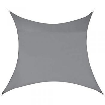 Toldo Vela de Sombra Cuadrado Impermeable 2m x 2m Gris Oscuro
