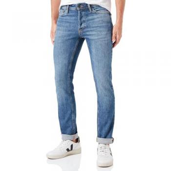Jack & Jones Men's Tim Slim Straight Blue Denim Jeans