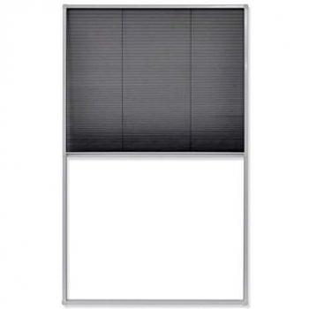 vidaXL Mosquitera Plisada de Ventana Negra 110x160cm Pantalla contra Insectos