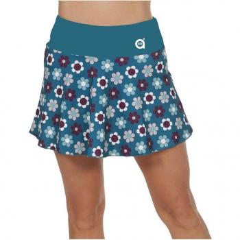 Falda de tenis y pádel de mujer Full Flores Petrol A40grados