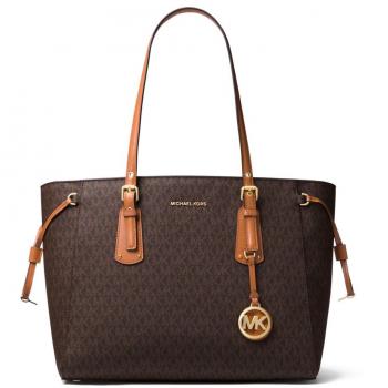 Bolso de hombro Voyager tote con estampado de logotipos