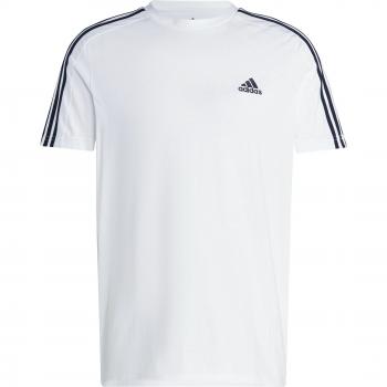 Camiseta Adidas Essentials 3S para Hombre con Cuello Circular, Mangas Cortas, Color Negro y Blanco, Talla 4XL