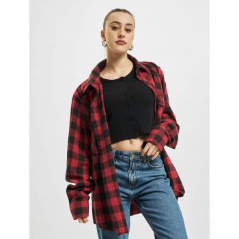 Urban Classics Women's Cropped Button Up Rib Tee - Black