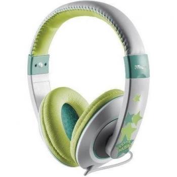 Trust Sonin - Auriculares para niños con limitador de volumen, verde y gris
