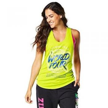 Zumba Fitness World Tour Loose Tank - Camiseta para mujer, color verde, talla L