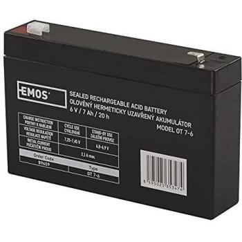 Emos acumulador sin mantenimiento de plomo 6 V, 7 Ah, 1 pieza, b9659