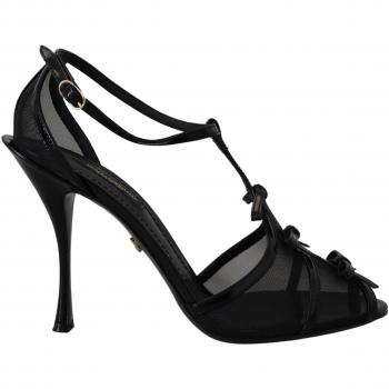 Dolce & Gabbana Black Stiletto Heeled Sandals, Size EU38/US7.5, Female, Brand New