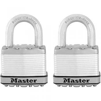 Master Lock M5EURT Lote de 2 candados, Plateado, 50 mm