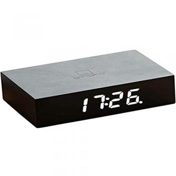Black Wood LED Flip Click Alarm Clock