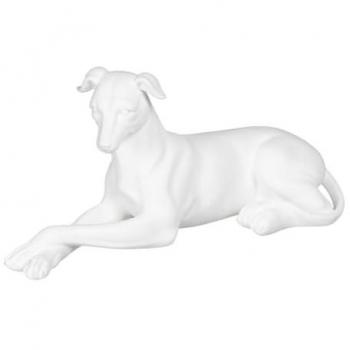 Figura Decorativa Perro Blanco 18 x 12,5 x 37 cm