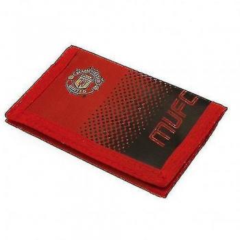 Cartera de Nylon de fijación Touch Fade diseño Manchester United FC Roja/Negra One Size