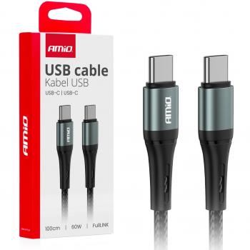 Cable USB-C a USB-C PD 2.0 QC 3.0 60W 2m AMiO 03914