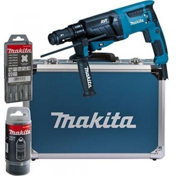 Martillo combinado Makita HR2631FT13 en maletín de aluminio y sistema SDS-Plus de 26 mm