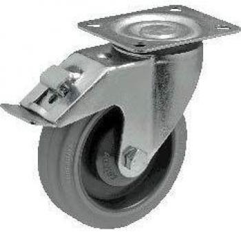 Colson Rueda giratoria con tope, rueda de 125 mm rodamiento de bolas goma elástica Performa capacidad de carga: 150 kg