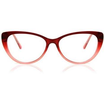 Cat Eye Montura Completa de Plástico Borgoña para Mujer - SmartBuy Collection