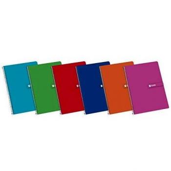 Enri, Cuadernos A4 (Folio), Tapa Dura, 80 Hojas Rayadas. Pack 5 Libretas, Colores Aleatorios