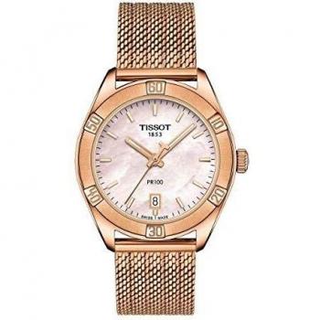 Tissot PR 100 Sport Chic Ladies Quartz Watch - 36mm Rose Gold/White