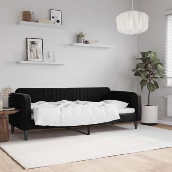 Cama de día terciopelo negro 80x200 cm