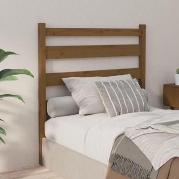 Cabecero de cama de madera maciza de pino en color ámbar, dimensiones 96x4x100 cm