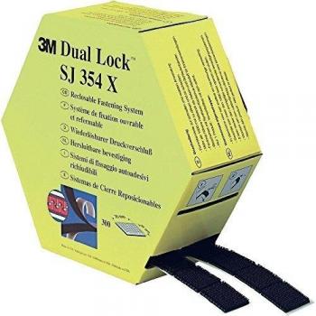 Cinta adhesiva 3M Dual Lock SJ354X, reclosable, negra, 25 mm x 5 m