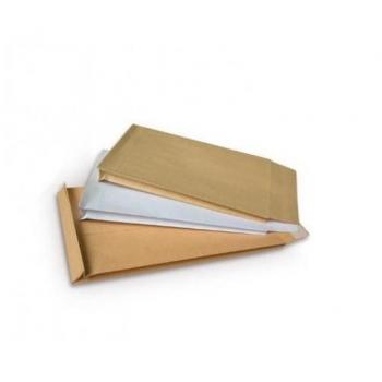 Bolsas con fuelle Sam - Kraft armado - 250 x 353 x 30 mm - 155 g/m² - Tira de silicona - Color marrón - Caja de 250 unidades