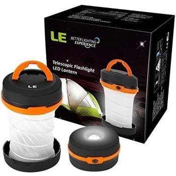 LE Farol LED plegable, linterna, doble uso, 3 modos, utiliza pilas, resistente al agua, acampada, senderismo, emergencias, cortes de luz