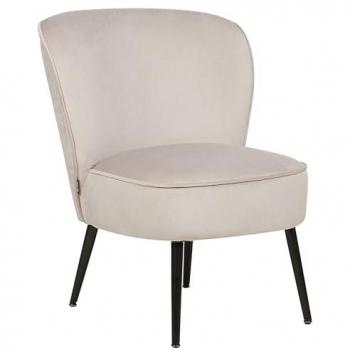 Sillón decorativo acolchado sin reposabrazos sala de estar terciopelo gris pardo Voss Beliani