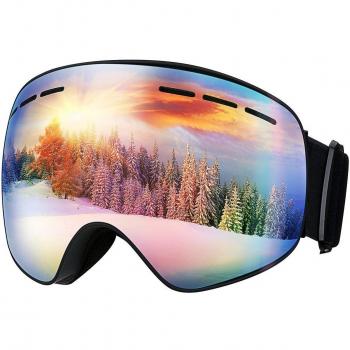 Mpow Gafas de Esquí Unisex,Gafas de Snowboard con Protección Antivaho UV Gafas Esféricas Intercambiables,Sistema Mejorado de Ventilación Esquí,Snowboard,Patinaje,para Hombres,Mujeres y Jovenes