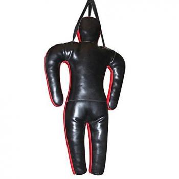 Bestzo MMA Artes Marciales Maniquí Grappling Brasileño Posición Permanente Negro/Rojo Cuero sintético - 70 Pulgadas