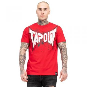 Camiseta de Hombre Tapout Splashing Roja 2XL de Ajuste Normal