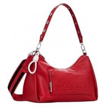 Desigual Mayari Max Half Logo Shoulder Bag, Shoulder Bags, female, Red, Size: ONE SIZE