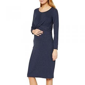 MAMALICIOUS Mlselena L/S Jersey Dress A. Vestido, Azul