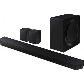 Samsung HW-Q990D/ZF - Barra de sonido premium con Dolby Atmos y DTS:X, subwoofer inalámbrico, 11.1.4 canales, Wi-Fi y asistentes de voz