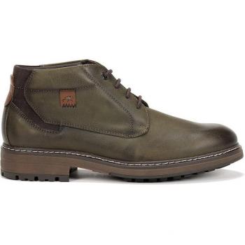 Botines Fluchos F1593 para Hombre de Piel Engrasada con Cordones en Color Kaki - Confort, Estabilidad y Flexibilidad al Caminar