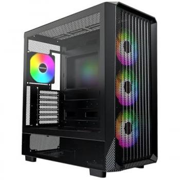 Carcasa para PC Montech X5 ATX - Torre Media, Alto Flujo de Aire, 3 Ventiladores ARGB de 140 mm y 1 x 120 mm, Panel Lateral de Vidrio Templado,