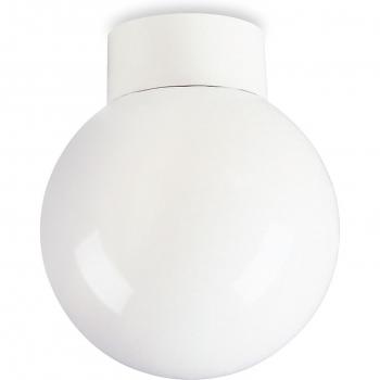 Plafón Opal 1 bombilla blanca, luz de techo esférica de vidrio opalino empotrado en forma de globo, 60W, B22